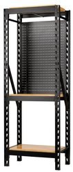 Draper Draper Bunker Modular 3 Tier Racking With Hardwood Shelving & Pegboards 17 Piece