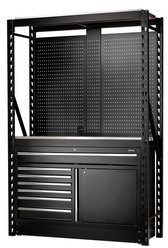 Draper Draper Bunker Modular Storage Combo 2 Tier Racking With Stainless Steel Shelving, Pegboards & Floor
