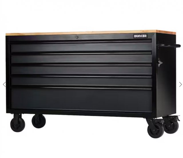 Draper Draper Bunker 5 Drawer Workbench Roller Tool Cabinet Grey 61"