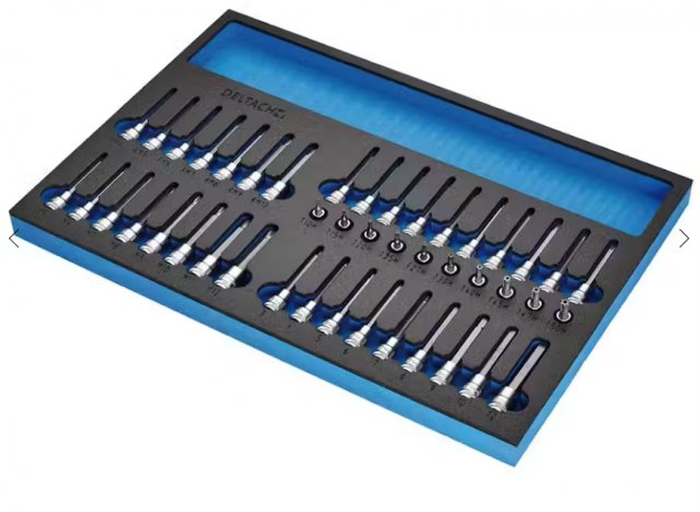 Draper Draper Bunker Resi-Torx Ribe Socket Set 3/8" Square Drive In Eva Foam Inlay