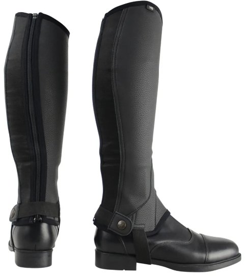 HY Equestrian Hy Equestrian Synthetic Combi Leather Chaps Black