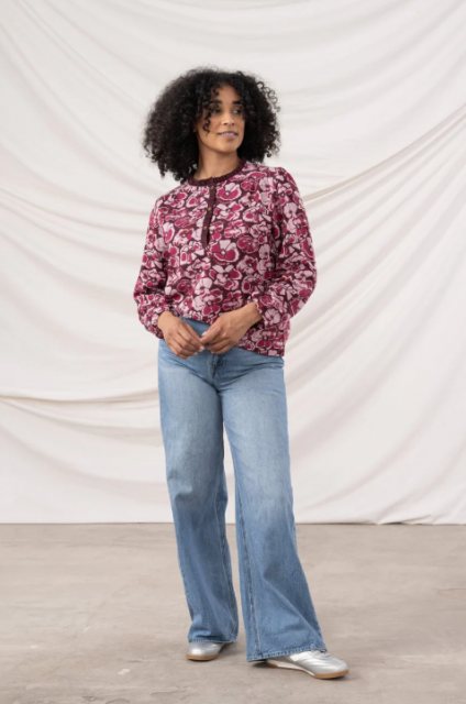 Lighthouse   Lighthouse Juliette Blouse Cranberry Floral