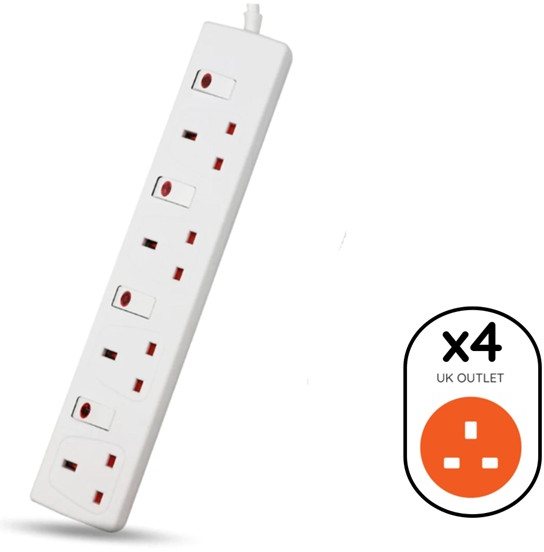Westminter Electrical Indi Extension Lead 13A 4 Gang 2m