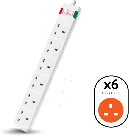 Westminster Electrical Surge Extension Lead 13a 6 Gang 2m