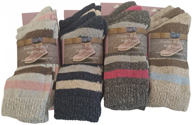 Simply Essentials Ladies Boot Sock 3 Pack Assorted