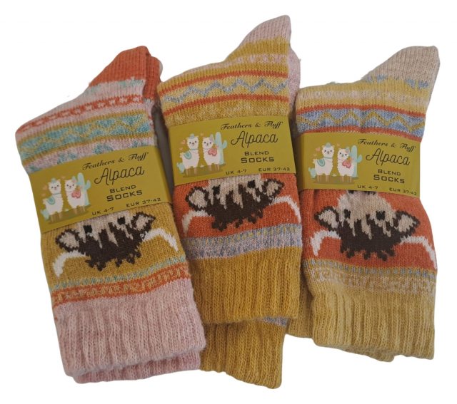 Simply Essentials Ladies Alpaca Cow Sock Assorted