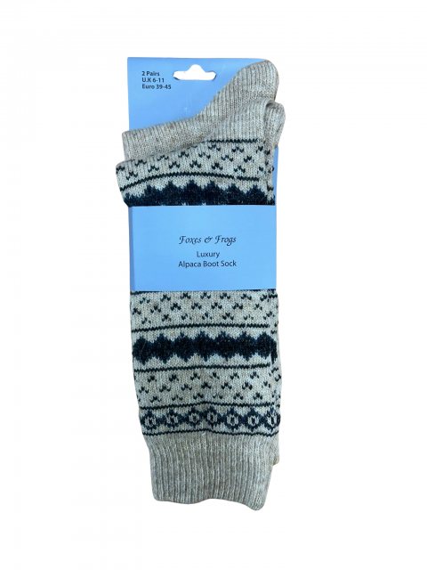 Foxes & Frogs Men's Luxury Alpaca Boot Sock Size 6-11