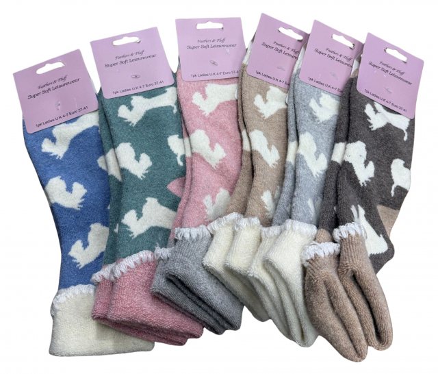 Simply Essentials Ladies Leisurewear Dog Sock Assorted