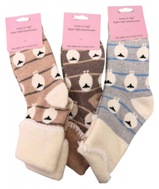 Simply Essentials Ladies Leisurewear Sheep Sock Assorted