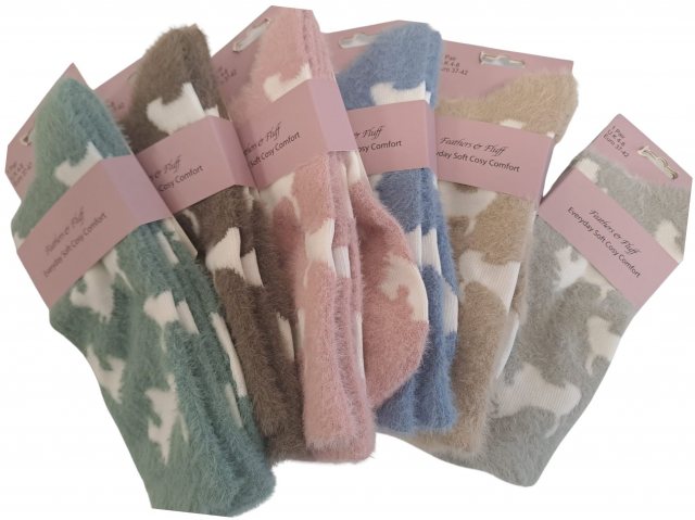 Simply Essentials Ladies Fluffy Dog Sock Assorted