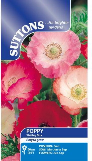 SUTTONS Suttons Shirley Poppy Mix Seeds