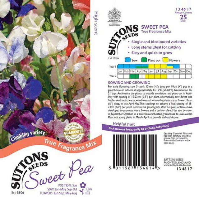 SUTTONS Suttons Sweet Pea Collection Seeds