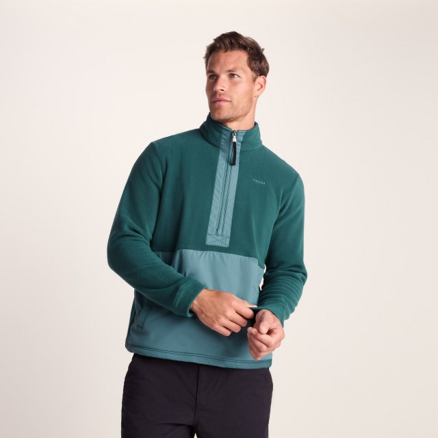 Tog24 Tog24 Dowson Zip Neck Fleece Blue/Dark Turquoise