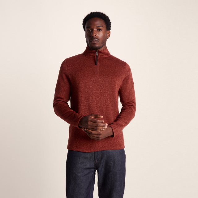 Tog24 Tog24 Pearson Knitlook Zip Neck Fleece Clay Marl