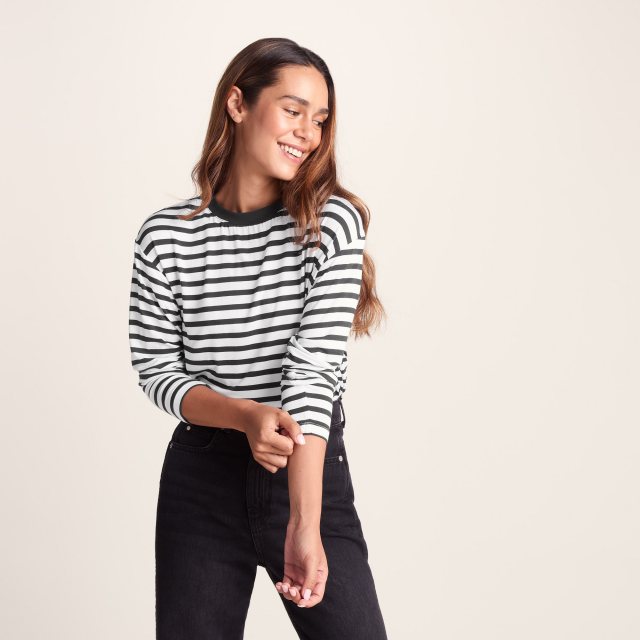 Tog24 Tog24 Kitty T-Shirt Washed Black Stripe