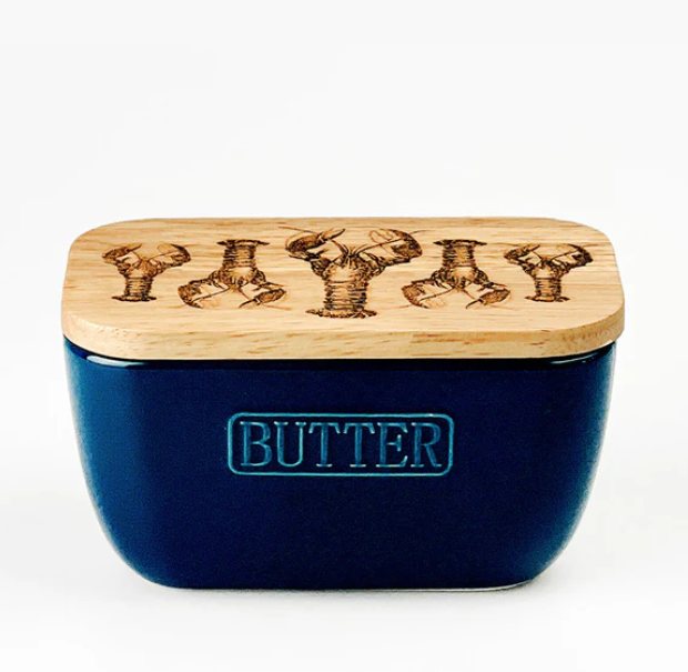 Selbrae House Lobster Repeat Blue Butter Dish