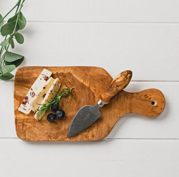 Selbrae House Olive Wood Cheese Board & Knife Set
