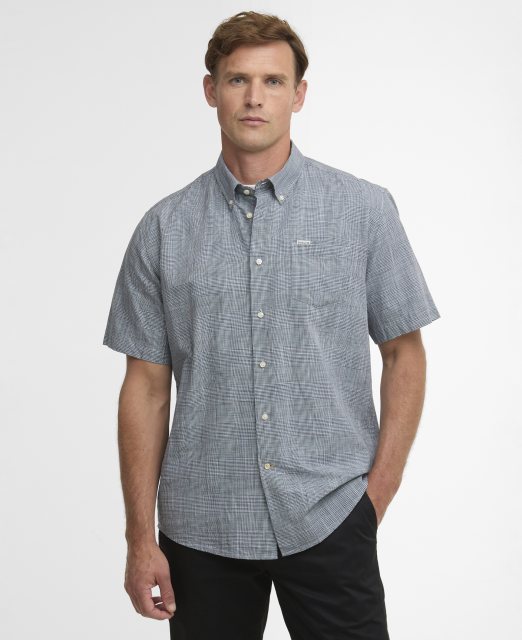 Barbour Barbour Fleming Short Sleeved Linen Shirt Navy
