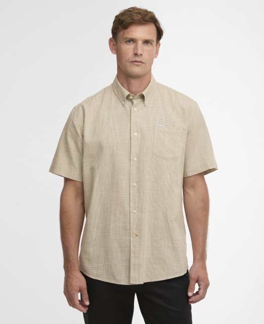 Barbour Barbour Fleming Short Sleeved Linen Shirt Stone