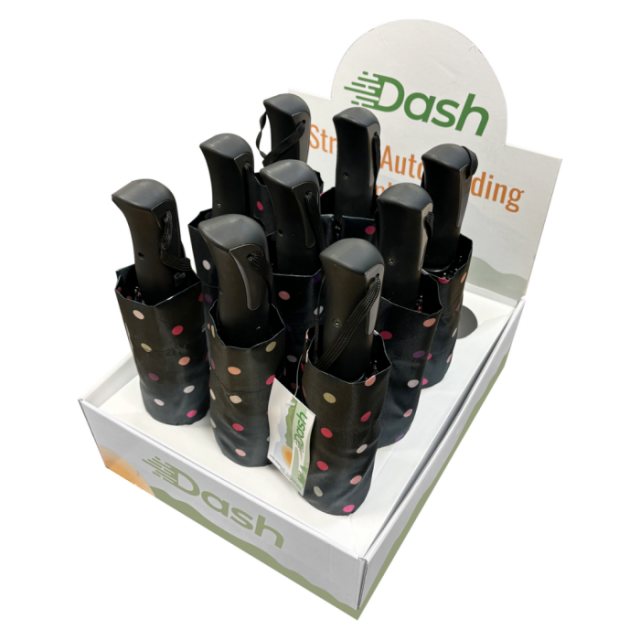 Dash Collapsible Black Spot Umbrella