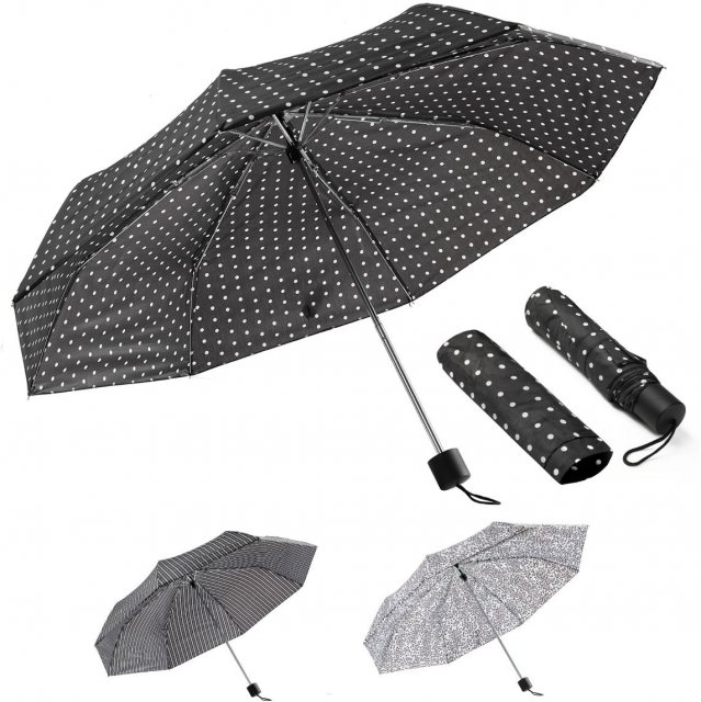Dash Patterened Black/White Umbrella Assorted