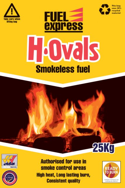 Fuel Express Homefire Ovals Coal 25kg Pallet of 40