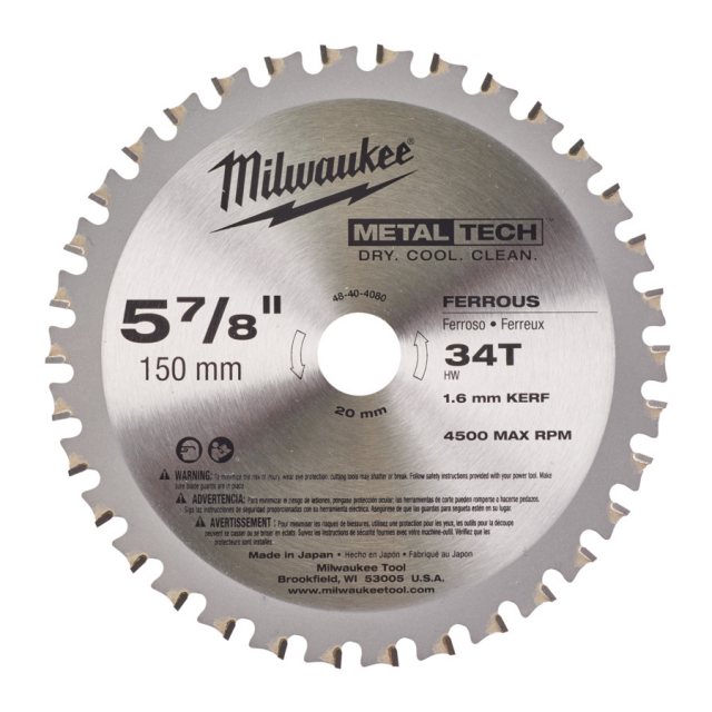 MILWAUKE Milwaukee Metal Circular Saw Blade 150mm x 20mm x 34Z