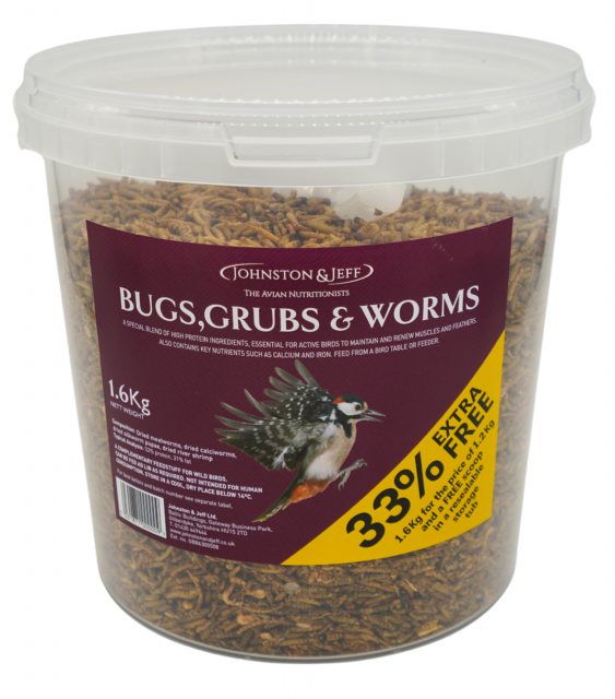 J&J Johnston & Jeff Bugs, Grubs & Worms Bird Food 1.2kg