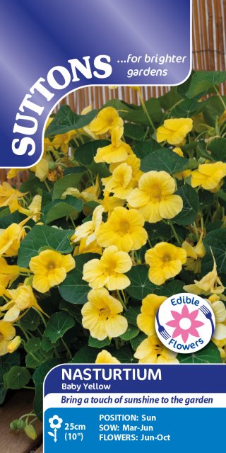 SUTTONS Suttons Nasturtium Baby Yellow Seeds