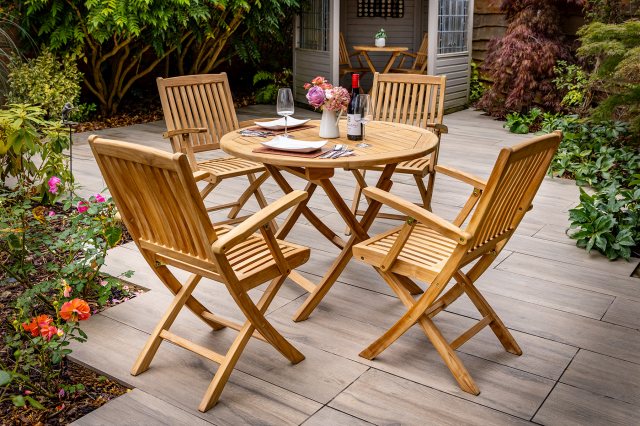 Hartman Malton Folding Round 4 Seater Dining Set