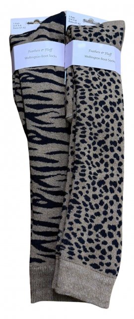 Simply Essentials Ladies Animal Print Wellington Sock Assorted