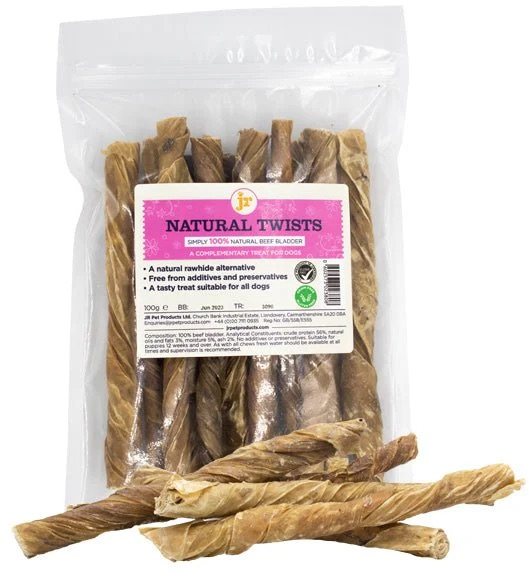J R Pet Natural Twists Dog Treat 100g