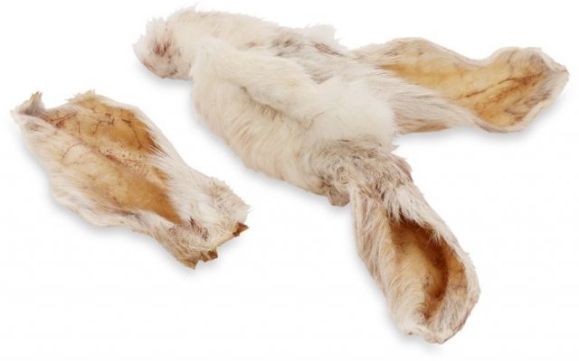 J R Pet Rabbit Ear With Hair Dog Treat