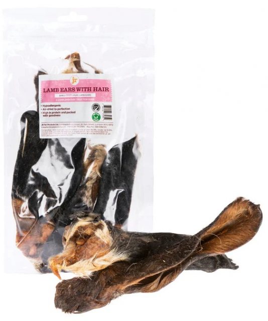 J R Pet Lamb Ears With Hair 100g