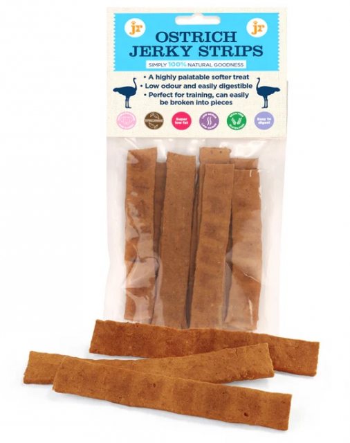 J R Pet Ostrich Jerky Dog Treat 10 Pack