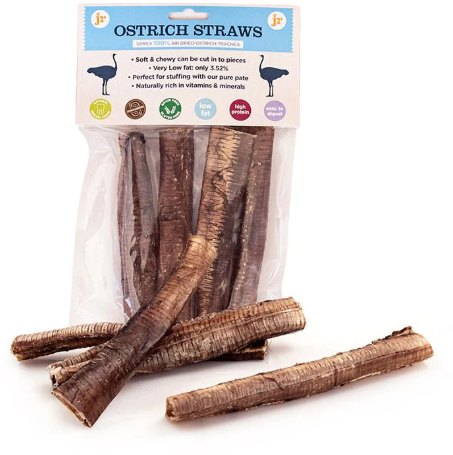J R Pet Ostrich Straw Dog Treat