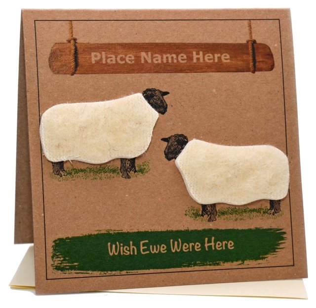 Lambacraft Wish Ewe Were Here Greeting Card
