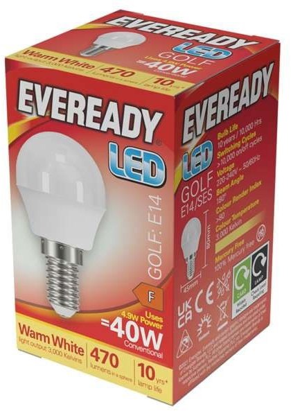 Eveready LED Golf E14 Bulb 6w