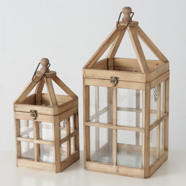 BOLTZE Boltze Torre Square Wooden Lantern