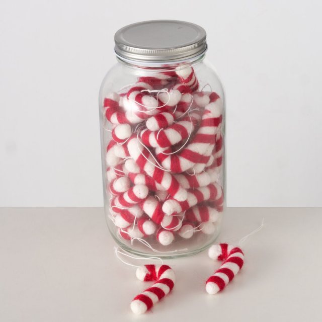 BOLTZE Boltze Kiru Christmas Candy Cane Pendant 3.5cm x 8.5cm