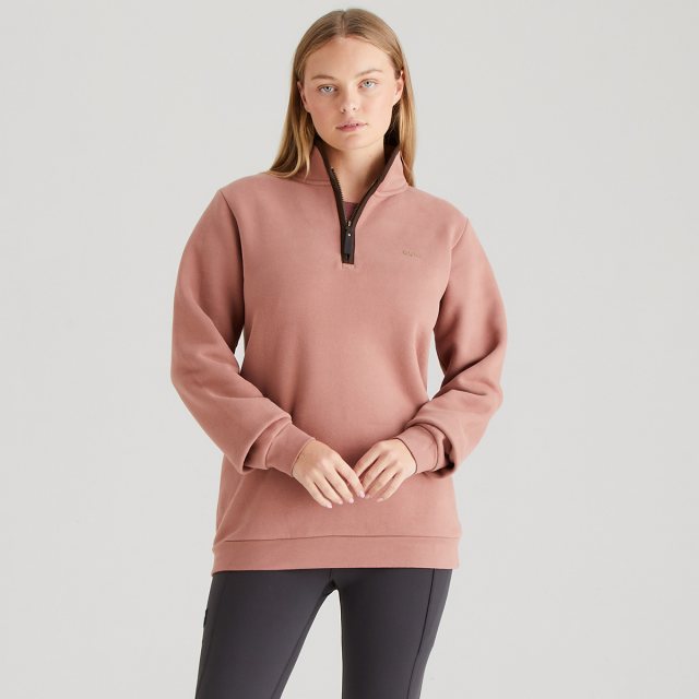 Ridgeline Ridgeline Brancaster 1/4 Zip Sweatshirt Dusky Pink
