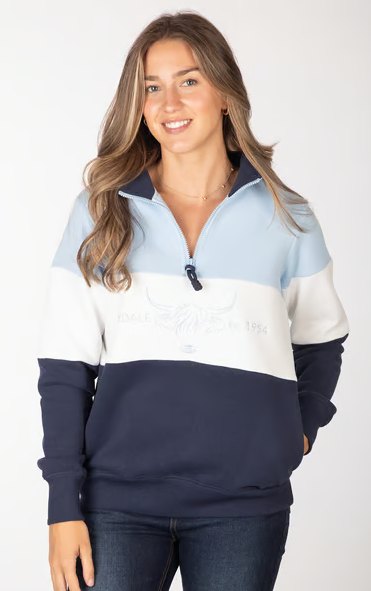 Rydale Rydale Byland Cow Sweatshirt Soft Blue/White/Navy