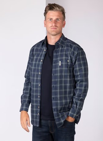 Rydale Rydale Fleece Lined Shirt Navy/Green