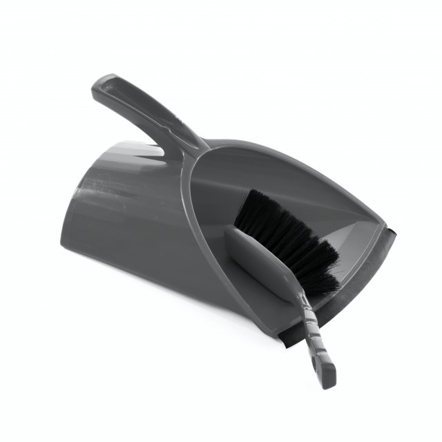 Buffalo Heavy Duty Plastic Scoop Dustpan & Brush