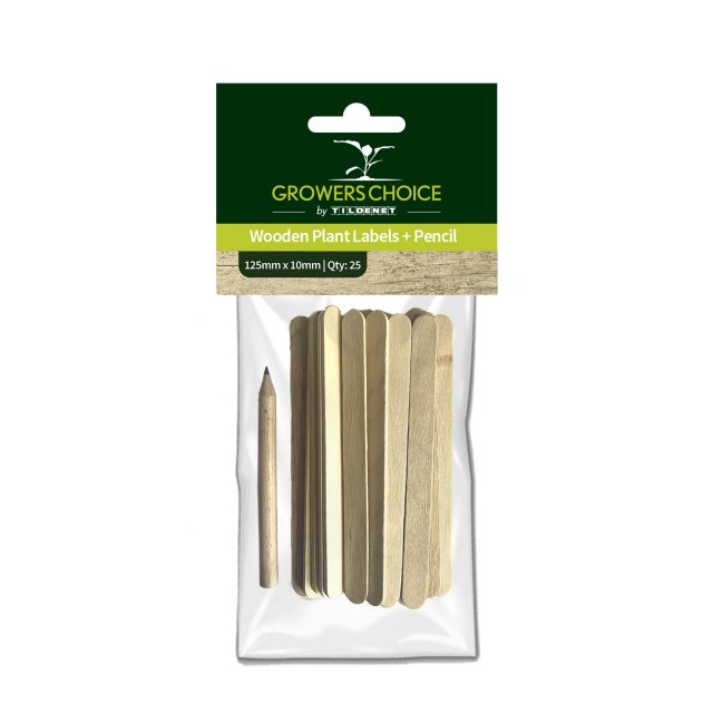 Tildenet Wooden Plant Labels 125mm x 10mm