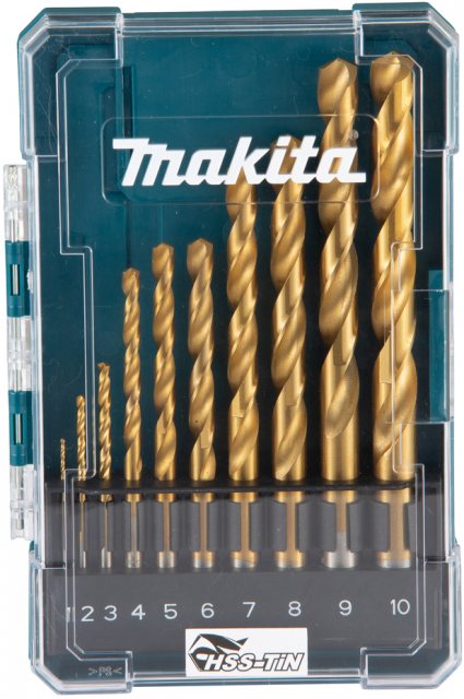 Makita Makita HSS-Tin Metal Drill Bit Set 10 Piece