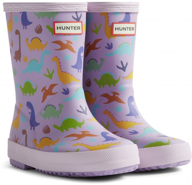 Hunter Hunter Kid's Dinosaur Wellington Purple
