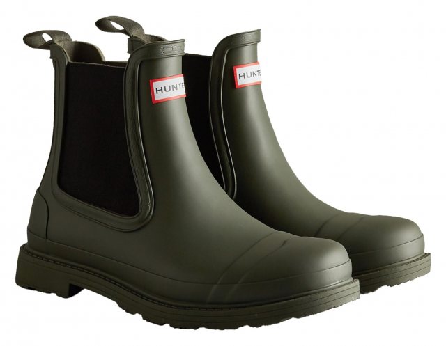 Hunter Hunter Men's Commando Chelsea Wellington Dark Olive