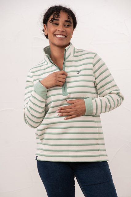 Lighthouse   Lighthouse Shore Jersey Sweatshirt Pistachio/Basil Stripe