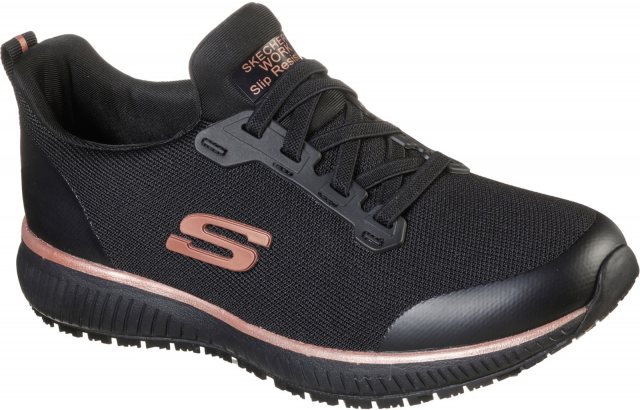 Skechers Skechers Ladies' Squad SR Occupational Trainer Black/Rose Gold